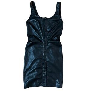 Nanushka NWT Black Ernie Faux Leather Dress Size M